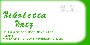 nikoletta watz business card